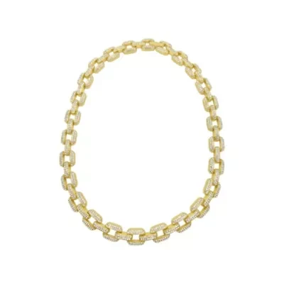 14k Gold Plated Crystal Link Chain