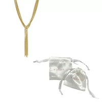 Gold Plated Multi Strand Textured Chain Necklace
