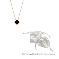Black Flower Necklace rose gold