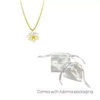 14k Gold Plated Herringbone Wire Flower Necklace