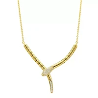 14k Gold Plated Crystal Wrap Snake Necklace