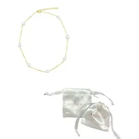 Tarnish Resistant 14k Gold Plated Adjustable Station Freshwater Pearl Necklace