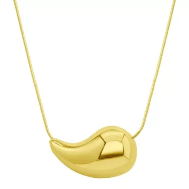 Tarnish Resistant 14k Gold Plated Teardrop Sculptural Necklace