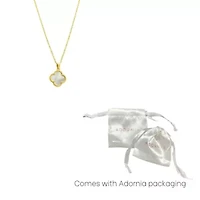 White Mother of Pearl Flower Necklace gold