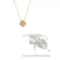 14k Gold Plated Clover Halo Necklace