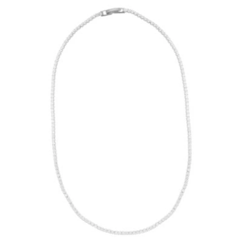 Sterling Silver Plated Micro Tennis Necklace