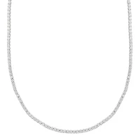 Sterling Silver Plated Micro Tennis Necklace
