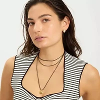 14k Gold Plated Adjustable Puffy Heart with Black Chord Bolo Necklace