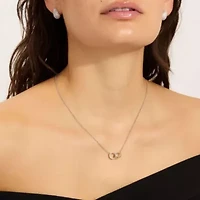 Sterling Silver Plated Adjustable Pave CZ Rings Necklace