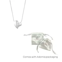 Tarnish Resistant Silver Plated Oversized Puffy Heart Necklace