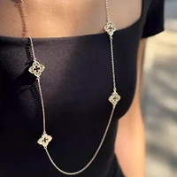 Gold Plated 36" Clover Station Necklace