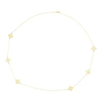 Gold Plated 36" Clover Station Necklace