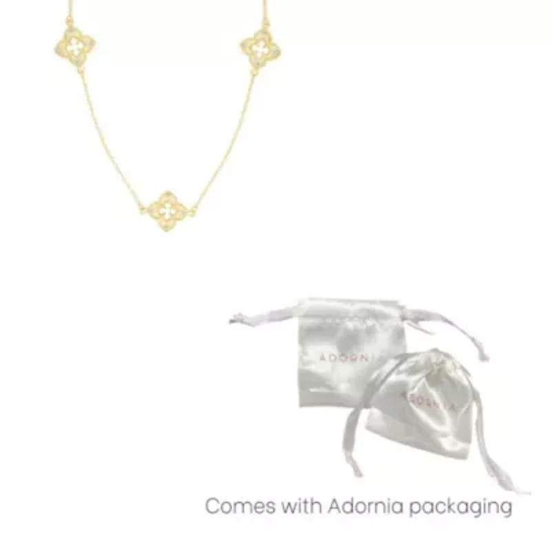 Gold Plated 36" Clover Station Necklace