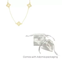 Gold Plated 36" Clover Station Necklace
