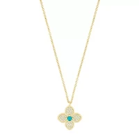 14k Gold Plated Turquoise Flower Necklace