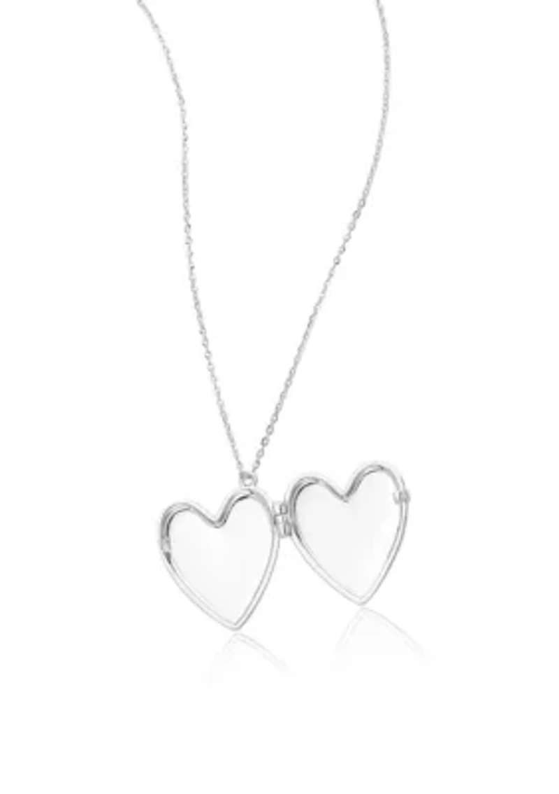Silver Plated Heart Locket Necklace