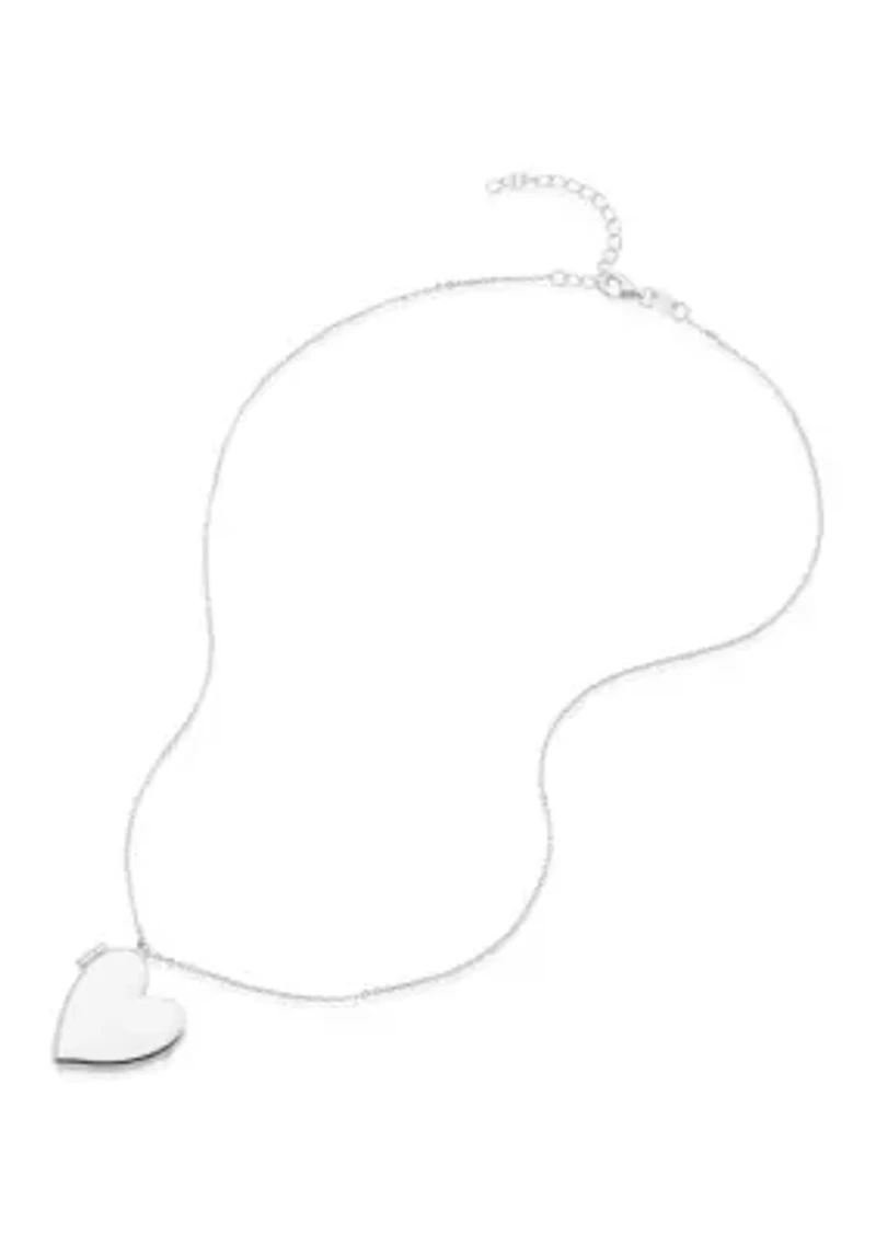Silver Plated Heart Locket Necklace