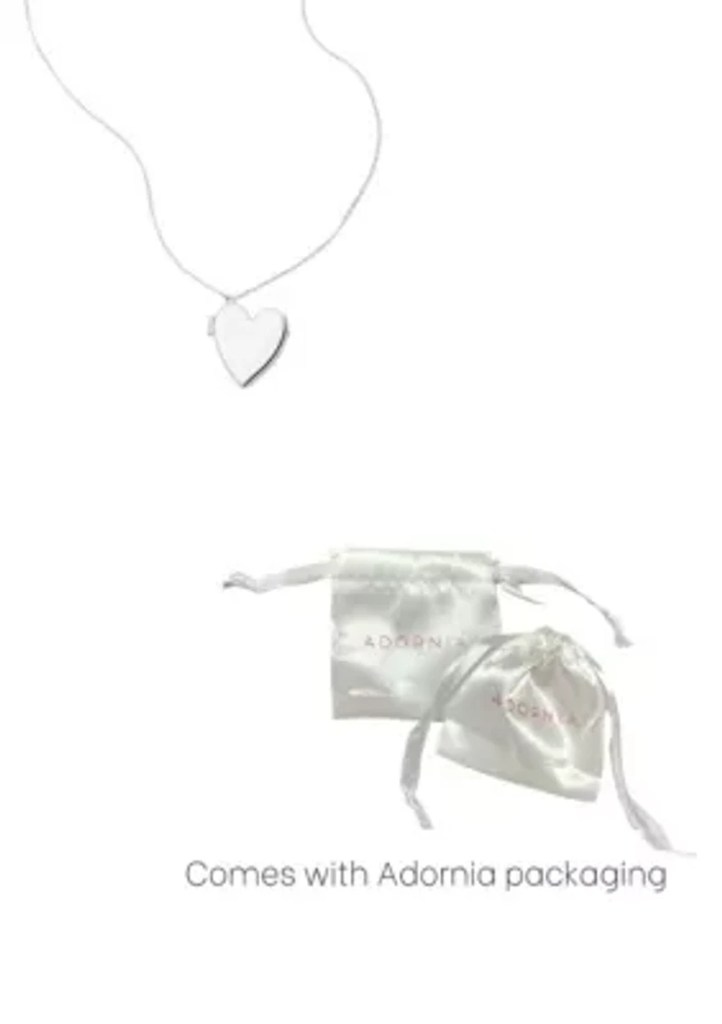 Silver Plated Heart Locket Necklace