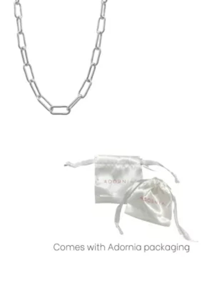 Tarnish Resistant Silver Plated Wide Chunky Paper Clip Chain