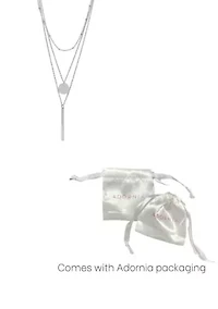 Tarnish Resistant Silver Plated Layered Pendant Necklace Set