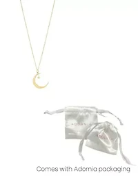 14k Gold Plated Hanging Moon and Star Necklace