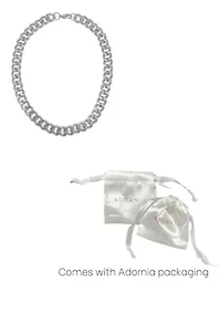 Tarnish Resistant Silver Plated Wide Curb Chain Necklace