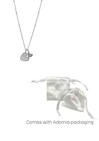 Tarnish Resistant Silver Plated Mother of Pearl Heart Charms Necklace