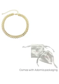 14k Gold Plated Grid Chain Necklace