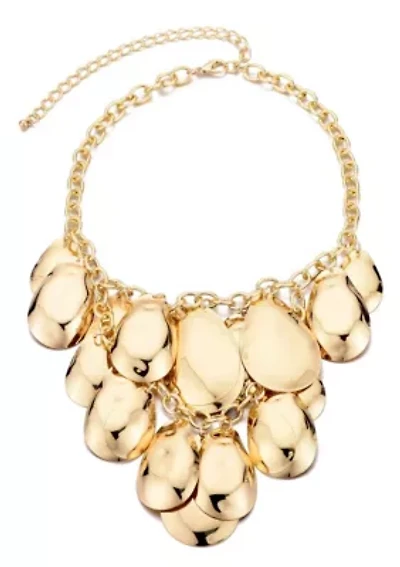 Gold Plated Petal Bib Necklace
