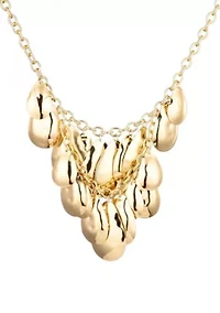 Gold Plated Petal Bib Necklace
