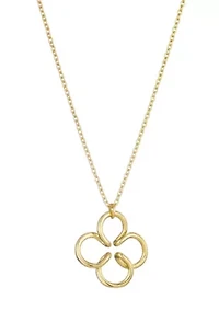 14k Gold Plated Wire Clover Necklace