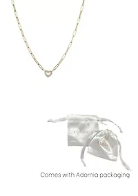 14k Gold Plated Mother of Pearl Mini Heart Chain Necklace