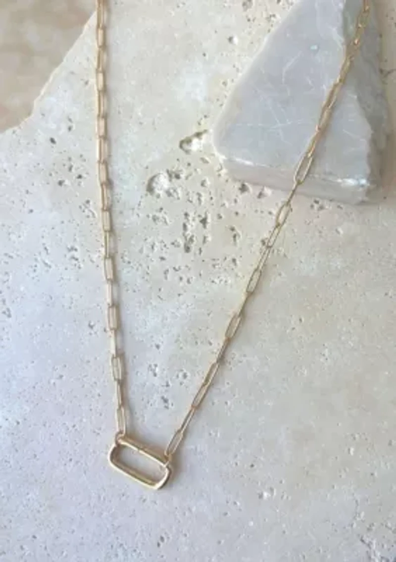 14k Gold Plated Lock Necklace