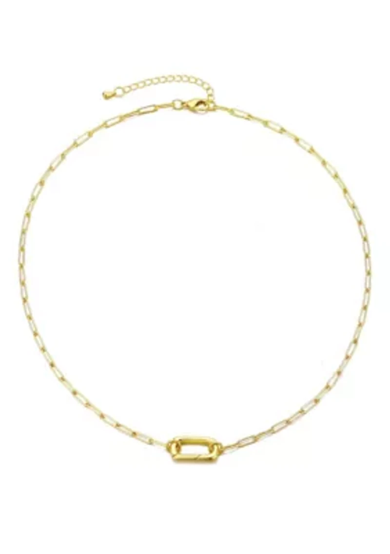14k Gold Plated Lock Necklace