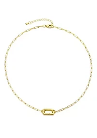 14k Gold Plated Lock Necklace
