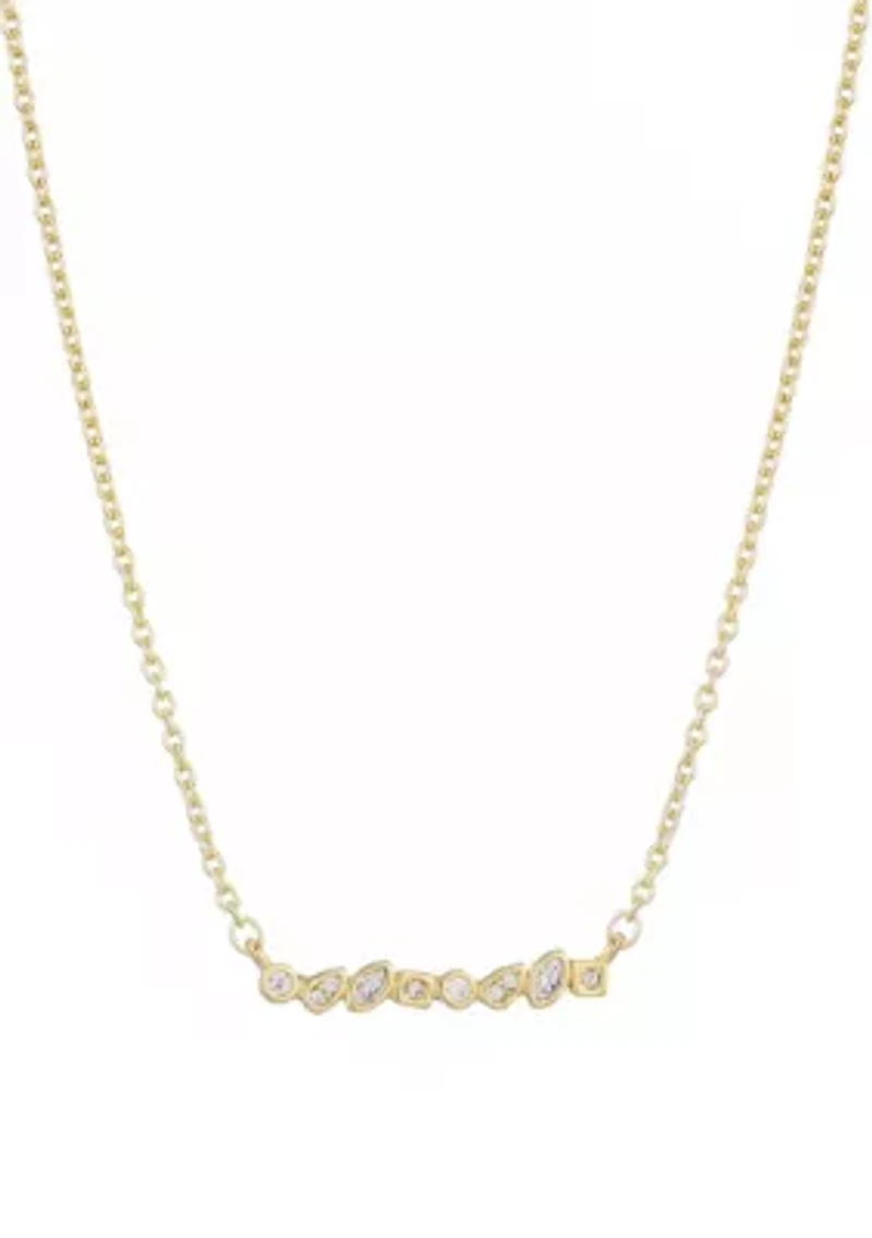 14k Gold Plated Dainty Mixed Shape Bar Necklace