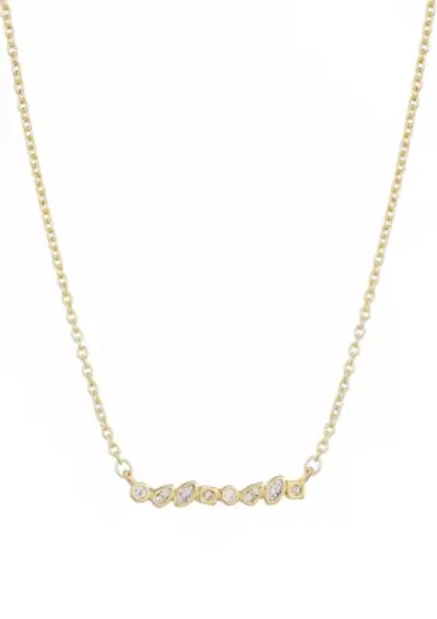 14k Gold Plated Dainty Mixed Shape Bar Necklace