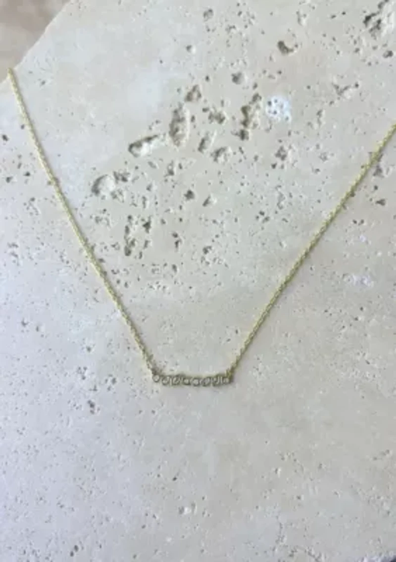 14k Gold Plated Dainty Mixed Shape Bar Necklace