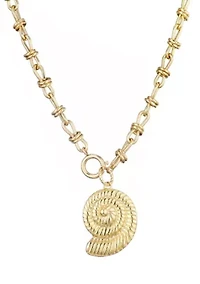 14k Gold Plated Chunky Shell Pendant Necklace