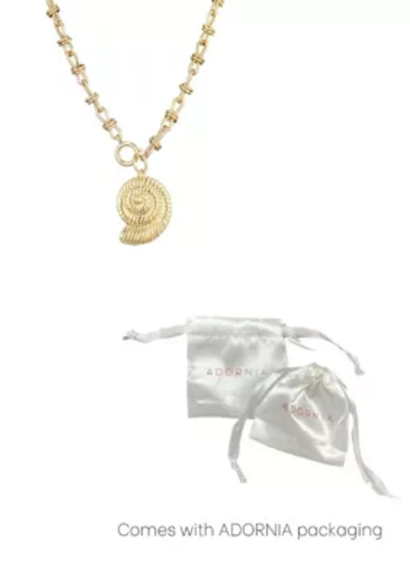 14k Gold Plated Chunky Shell Pendant Necklace