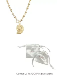 14k Gold Plated Chunky Shell Pendant Necklace