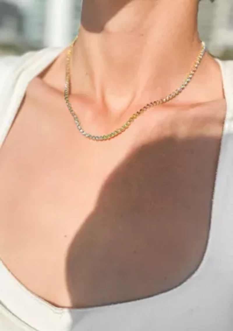 14k Gold Plated Rainbow Tennis Neckalce