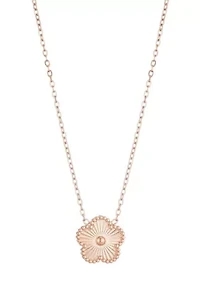 Tarnish Resistant 14k Rose Gold Plated 5-Leaf Clover Pendant Necklace