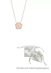 Tarnish Resistant 14k Rose Gold Plated 5-Leaf Clover Pendant Necklace
