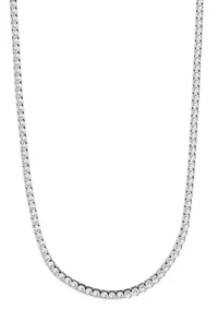 Silver Plated 3mm Tennis Chain Necklace