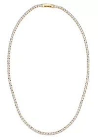 14k Yellow Gold 3mm Tennis Chain Necklace