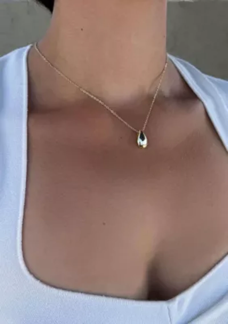 14k Gold Plated Teardrop Necklace