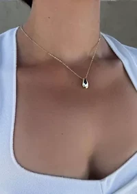 14k Gold Plated Teardrop Necklace