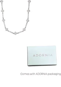 Silver Plated Crystal Clover Tennis Necklace