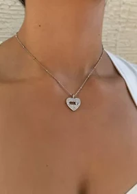 Silver Plated CZ Heart Necklace